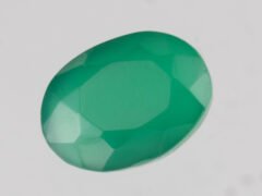Green Onyx Stone 4.5 carat back view polished oval gemstone