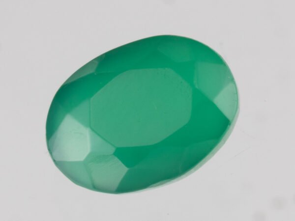 Green Onyx Stone 4.5 carat back view polished oval gemstone