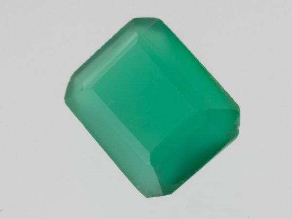 Green Onyx Stone 4.53 carat back view polished octagon gemstone