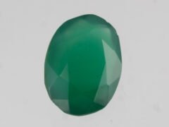 Green Onyx Stone 4.71 carat back view polished oval gemstone
