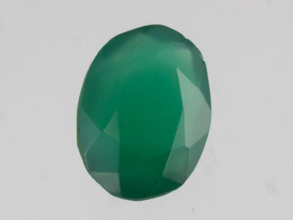 Green Onyx Stone 4.71 carat back view polished oval gemstone