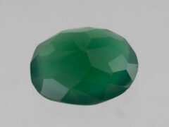 Green Onyx Stone 4.8 carat top view oval cut Onex Ratna