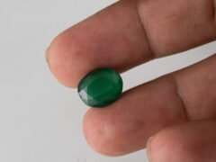Green Onyx Stone 4.8 carat side view oval cut gemstone