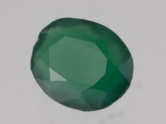 Green Onyx Stone 4.8 carat back view polished oval gemstone