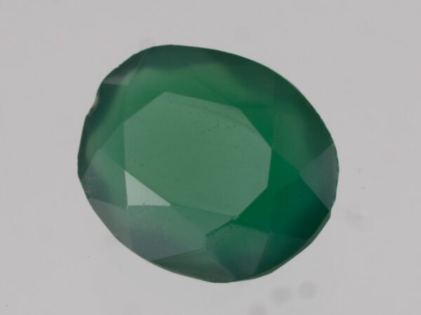 Green Onyx Stone 4.8 carat back view polished oval gemstone
