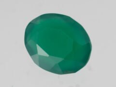 Green Onyx Stone 5 carat back view polished oval gemstone