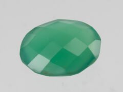 Green Onyx Stone 5.01 carat top view oval cut Onex Ratna