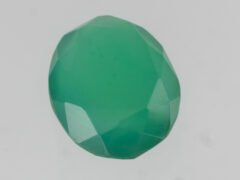Green Onyx Stone 5.01 carat back view polished oval gemstone