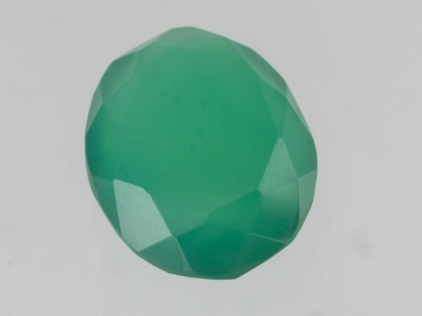 Green Onyx Stone 5.01 carat back view polished oval gemstone