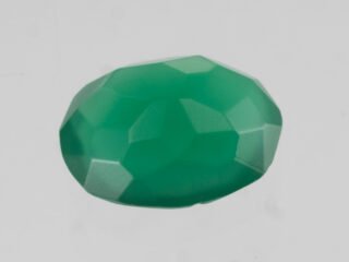 Green Onyx Stone 5.26 carat top view oval cut Onex Ratna