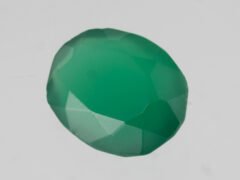 Green Onyx Stone 5.26 carat back view polished oval gemstone