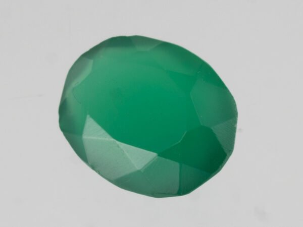 Green Onyx Stone 5.26 carat back view polished oval gemstone