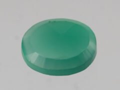 Green Onyx Stone 5.43 carat top view oval cut Onex Ratna