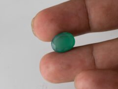 Green Onyx Stone 5.43 carat side view oval cut gemstone