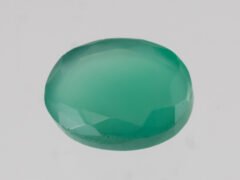 Green Onyx Stone 5.43 carat back view polished oval gemstone