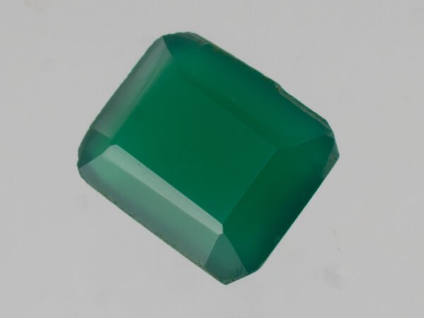 Green Onyx Stone 5.45 carat back view polished octagon gemstone