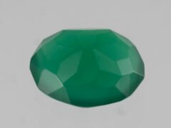 Green Onyx Stone 5.51 carat top view oval cut Onex Ratna