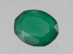 Green Onyx Stone 5.51 carat back view polished oval gemstone