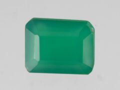 Green Onyx Stone 5.52 carat back view polished octagon gemstone