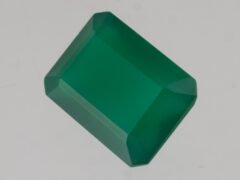 Green Onyx Stone 5.76 carat back view polished octagon gemstone