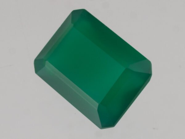 Green Onyx Stone 5.76 carat back view polished octagon gemstone