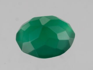 Green Onyx Stone 6.01 carat top view oval cut Onex Ratna