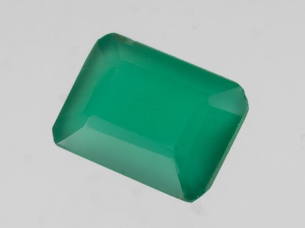 Green Onyx Stone 6.38 carat back view polished octagon gemstone