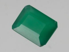 Green Onyx Stone 6.56 carat back view polished octagon gemstone