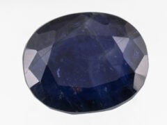 Natural Iolite Stone Kaka Neeli 10.91 carat top view blue oval mix cut