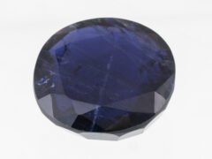 Natural Iolite Stone Kaka Neeli 12.65 carat top view blue oval mix cut
