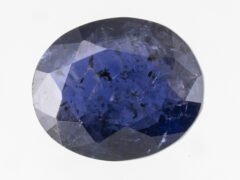 Natural Iolite Stone Kaka Neeli 3.84 carat top view blue oval mix cut