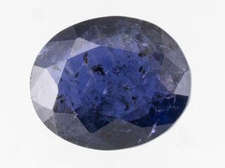 Natural Iolite Stone Kaka Neeli 3.84 carat top view blue oval mix cut