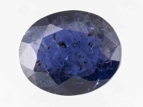 Natural Iolite Stone Kaka Neeli 3.84 carat top view blue oval mix cut