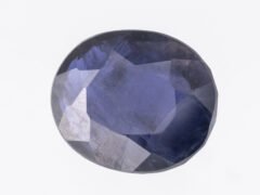 Natural Iolite Stone Kaka Neeli 4.31 carat top view blue oval mix cut