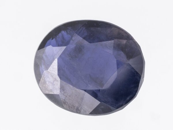 Natural Iolite Stone Kaka Neeli 4.31 carat top view blue oval mix cut