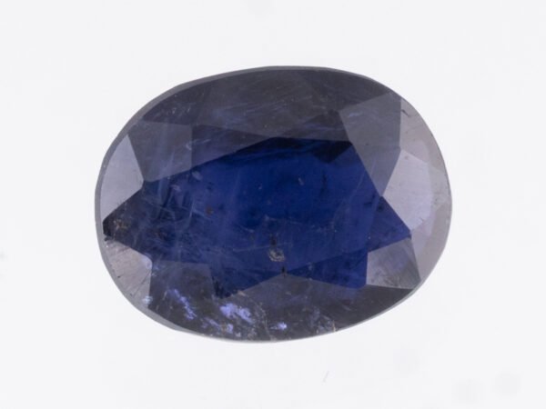 Natural Iolite Stone Kaka Neeli 4.36 carat top view blue oval mix cut