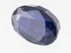 Natural Iolite Stone Kaka Neeli 4.46 carat top view blue oval mix cut