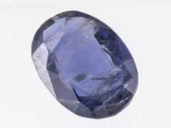 Natural Iolite Stone Kaka Neeli 4.53 carat top view blue oval mix cut