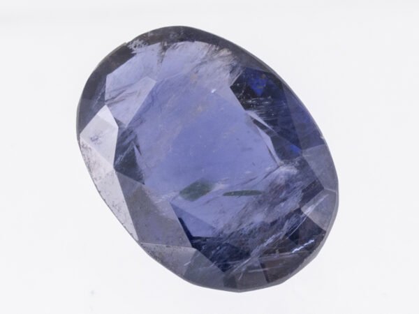 Natural Iolite Stone Kaka Neeli 4.53 carat top view blue oval mix cut
