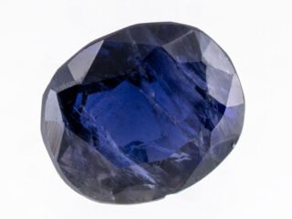 Natural Iolite Stone Kaka Neeli 4.76 carat top view blue oval mix cut