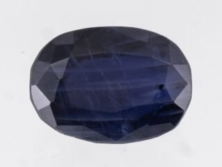 Natural Iolite Stone Kaka Neeli 4.94 carat top view blue oval mix cut