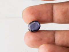 Natural Kaka Neeli Stone Iolite 5.00 carat in hand size reference
