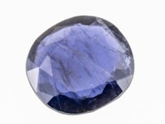 Natural Iolite Stone Kaka Neeli 5.33 carat top view blue oval mix cut