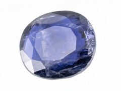 Natural Iolite Stone Kaka Neeli 5.54 carat top view blue oval mix cut
