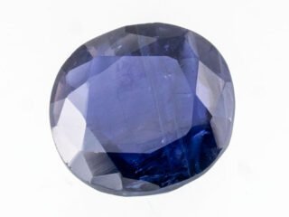 Natural Iolite Stone Kaka Neeli 5.56 carat top view blue oval mix cut