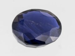 Natural Iolite Stone Kaka Neeli 5.60 carat top view blue oval mix cut