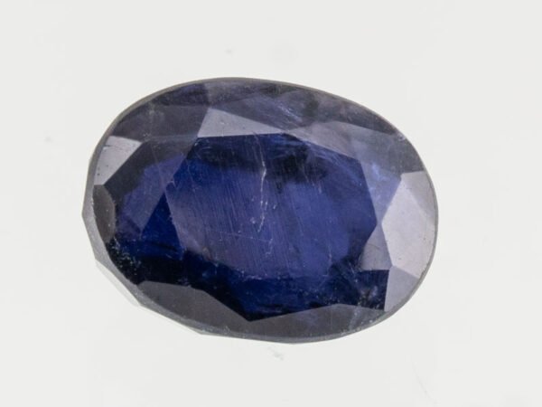 Iolite Stone Kaka Neeli 5.62 carat side view oval mix cut