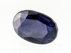 Natural Iolite Stone Kaka Neeli 5.62 carat top view blue oval mix cut