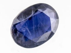 Iolite Stone Kaka Neeli 5.78 carat side view oval mix cut