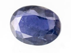 Natural Iolite Stone Kaka Neeli 5.78 carat top view blue oval mix cut